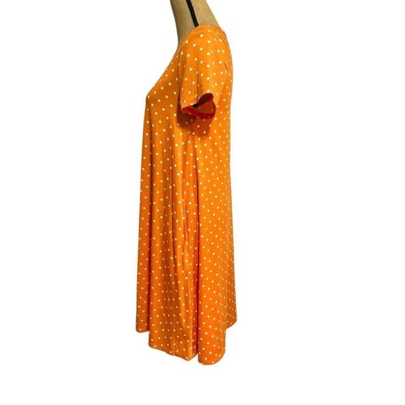 LulaRoe‎ Jessie Swing Dress Size XS Orange Polka Dot Side Pockets New Comfort - Picture 6 of 10
